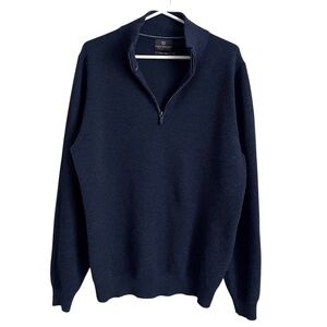 Mack Weldon Blue Tech Linen Quarter Zip Sweater Preppy Golf Casual Work Men’s XL